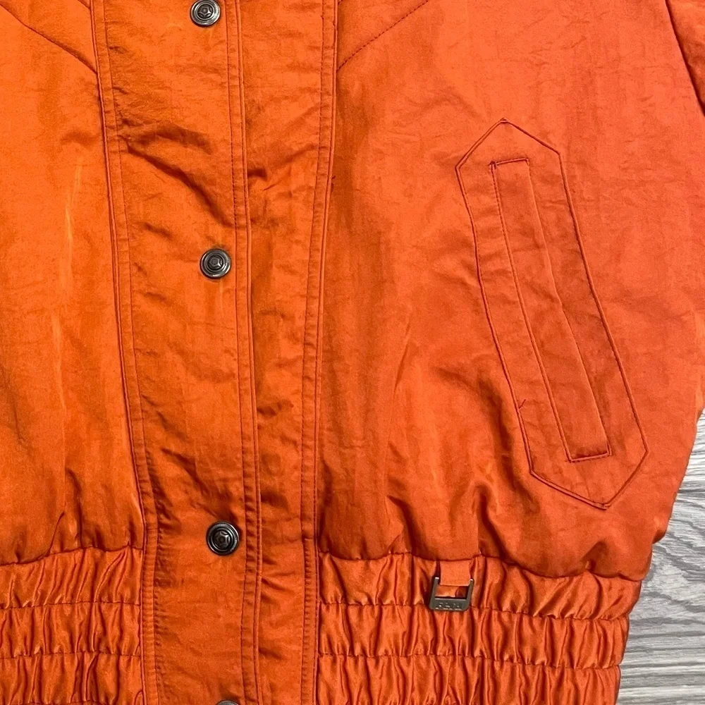 Fera Vintage Orange Ski & Snow Winter Softshell Puffer Jacket 70s 80s Style - Picture 11 of 14